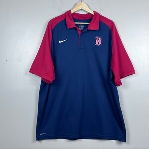 Nike Men's Dri-Fit Performance Polo with Boston Red Sox Logo Size XXL; Baseball